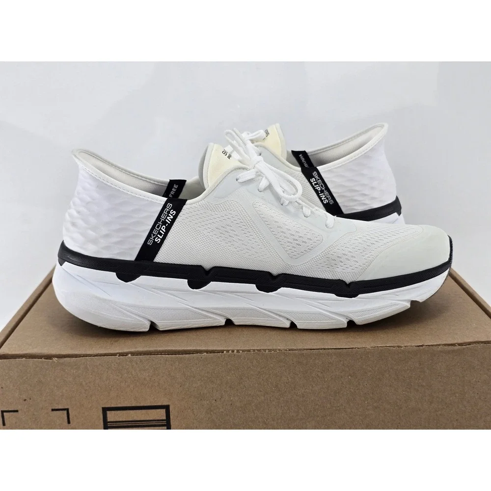 Skechers Max Cushioning Elite Slip-Ins Mens 13 White Black 220313 - Excellent
